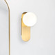 Wall Vanity Light Satin Brass Metal Opal Glass G9 4W IP44 Wall Vanity Light Satin Brass Metal Opal Glass G9 4W IP44